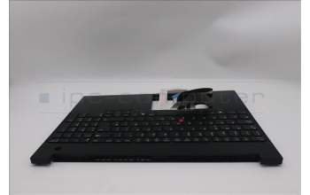 Lenovo 5M11S10356 C-Cover with keyboard, Spanish, Black, Backlight, UK