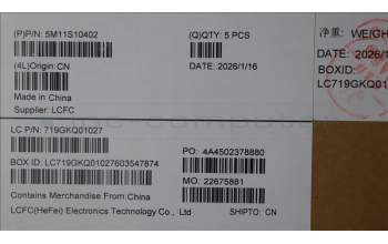 Lenovo 5M11S10402 C-Cover with keyboard, UK English, Black, Backlight, UK