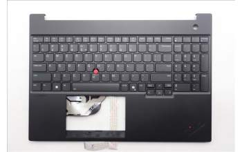 Lenovo 5M11S10406 C-Cover with keyboard, US English Euro, Black, Backlight, US