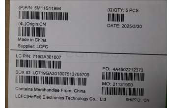 Lenovo 5M11S11994 MECH_ASM WUXGA_AG_TCH_eP_MIPI_CV_Mt+INX