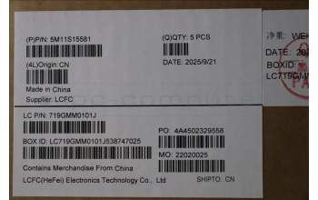 Lenovo 5M11S15581 C-Cover with keyboard, Danish, Black, Backlight, UK