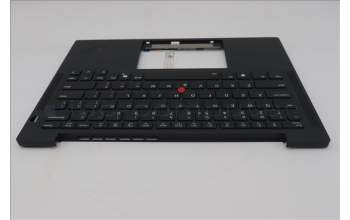 Lenovo 5M11S15590 C-Cover with keyboard, US English Euro, Black, Backlight, US
