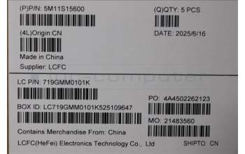 Lenovo 5M11S15600 C-Cover with keyboard, German, Black, Backlight, UK