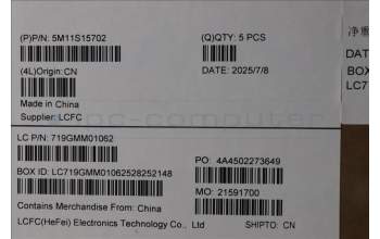 Lenovo 5M11S15702 MECH_ASM BL KB BK MG WW EURO ENG LTN