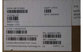 Lenovo 5M11S15893 C-Cover with keyboard, Estonian, Black, Backlight, UK