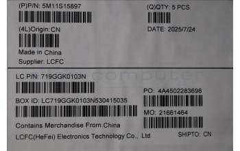 Lenovo 5M11S15897 C-Cover with keyboard, US English Euro, Black, Backlight, US