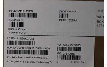 Lenovo 5M11S15909 C-Cover with keyboard, German, Black, Backlight, UK