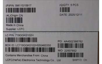 Lenovo 5M11S15917 C-Cover with keyboard, Hebrew, Black, Backlight, US