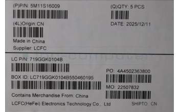 Lenovo 5M11S16009 C-Cover with keyboard, Arabic, Black, Backlight, WWAN, US