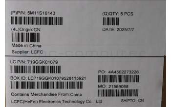 Lenovo 5M11S16143 MECH_ASM BL KB BK WW UKE LTN