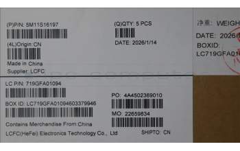 Lenovo 5M11S16197 C-Cover with keyboard, French, Black, Backlight, US