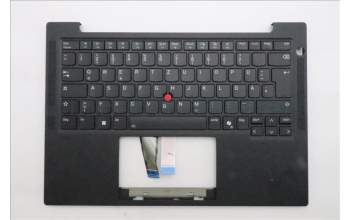 Lenovo 5M11S16207 C-Cover with keyboard, German, Black, Backlight, UK