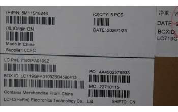 Lenovo 5M11S16246 C-Cover with keyboard, Nordic, Black, Backlight, UK