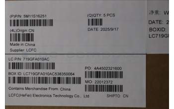 Lenovo 5M11S16251 C-Cover with keyboard, Portuguese, Black, Backlight, UK