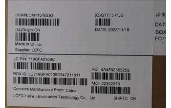 Lenovo 5M11S16293 C-Cover with keyboard, Ukraine, Black, Backlight, US