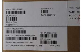 Lenovo 5M11S16341 C-Cover with keyboard, US English Euro, Black, Backlight, WWAN, US