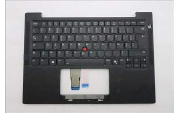 Lenovo 5M11S16345 C-Cover with keyboard, French, Black, Backlight, WWAN, US