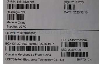 Lenovo 5M11S26794 C-Cover with keyboard, Bulgarian, Black, UK