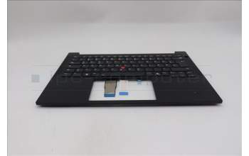 Lenovo 5M11S26850 C-Cover with keyboard, German, Black, Backlight, UK