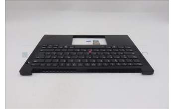 Lenovo 5M11S26850 C-Cover with keyboard, German, Black, Backlight, UK