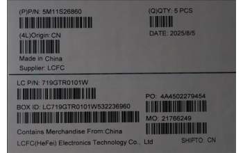 Lenovo 5M11S26860 C-Cover with keyboard, Hebrew, Black, Backlight, US