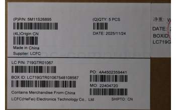 Lenovo 5M11S26895 C-Cover with keyboard, Nordic, Black, Backlight, UK