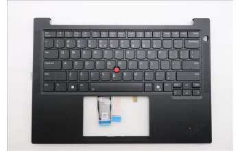 Lenovo 5M11S26908 C-Cover with keyboard, US English Euro, Black, Backlight, US