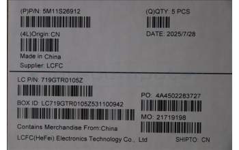 Lenovo 5M11S26912 C-Cover with keyboard, Icelandic, Black, Backlight, UK