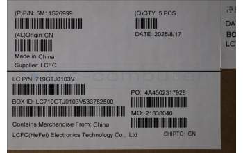 Lenovo 5M11S26999 C-Cover with keyboard, Portuguese, Black, UK