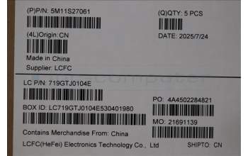 Lenovo 5M11S27061 MECH_ASM FRU KB CCV GER BL(Chicony)UK BK