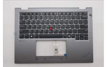 Lenovo 5M11S29881 C-Cover with keyboard, US English Euro, Luna Grey, Non-Backlight, Heat Staking, US