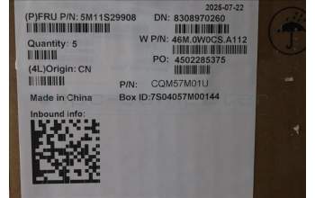 Lenovo 5M11S29908 C-Cover with keyboard, Arabic, Luna Grey, Backlight, Heat Staking, US