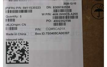 Lenovo 5M11S30223 C-Cover with keyboard, Greek, Luna Grey, Backlight, World Face Camera, Heat Staking, US