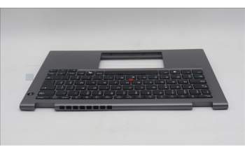 Lenovo 5M11S30250 C-Cover with keyboard, Belgian, Luna Grey, Non-Backlight, No World Face Camera, Heat Staking, UK