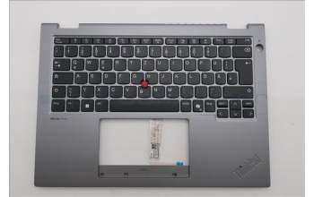 Lenovo 5M11S30277 C-Cover with keyboard, German, Luna Grey, Non-Backlight, No World Face Camera, Heat Staking, UK