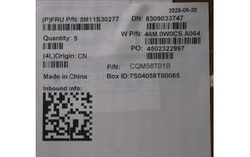 Lenovo 5M11S30277 C-Cover with keyboard, German, Luna Grey, Non-Backlight, No World Face Camera, Heat Staking, UK