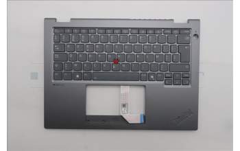 Lenovo 5M11S30325 C-Cover with keyboard, Belgian, Luna Grey, Backlight, No World Face Camera, Heat Staking, UK