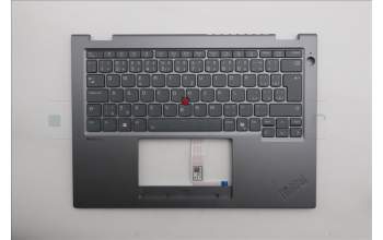 Lenovo 5M11S30337 C-Cover with keyboard, Czech Slovakian, Luna Grey, Backlight, No World Face Camera, Heat Staking, UK