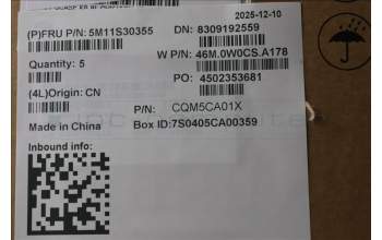 Lenovo 5M11S30355 C-Cover with keyboard, Hungarian, Luna Grey, Backlight, No World Face Camera, Heat Staking, UK