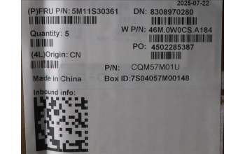 Lenovo 5M11S30361 C-Cover with keyboard, Italian, Luna Grey, Backlight, No World Face Camera, Heat Staking, UK