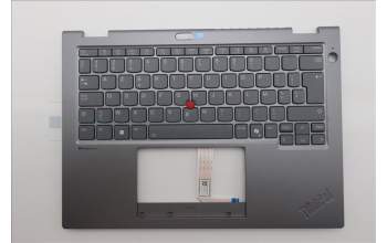 Lenovo 5M11S30476 C-Cover with keyboard, Belgian, Luna Grey, Backlight, World Face Camera, Heat Staking, UK