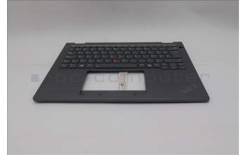 Lenovo 5M11S30476 C-Cover with keyboard, Belgian, Luna Grey, Backlight, World Face Camera, Heat Staking, UK
