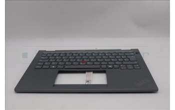 Lenovo 5M11S30496 C-Cover with keyboard, French, Luna Grey, Backlight, World Face Camera, Heat Staking, US