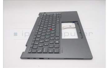 Lenovo 5M11S30523 C-Cover with keyboard, Portuguese, Luna Grey, Backlight, World Face Camera, Heat Staking, UK