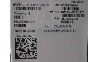 Lenovo 5M11S33706 C-Cover with keyboard, German, Black, Backlight, Heat Staking, UK