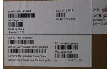 Lenovo 5M11S33789 C-Cover with keyboard, Danish, Black, Backlight, UK