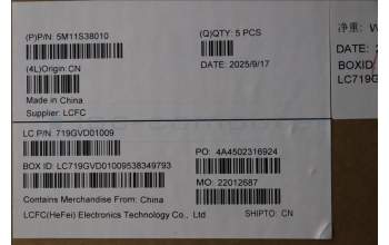 Lenovo 5M11S38010 C-Cover with keyboard, French, Black, Backlight, US