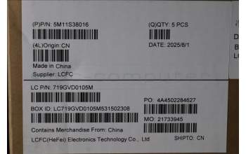 Lenovo 5M11S38016 C-Cover with keyboard, German, Black, Backlight, UK