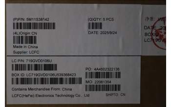 Lenovo 5M11S38142 C-Cover with keyboard, Italian, Black, Backlight, WWAN, UK