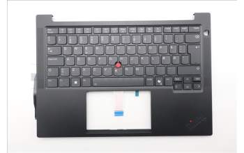 Lenovo 5M11S53755 C-Cover with keyboard, Danish, Black, Backlight, UK